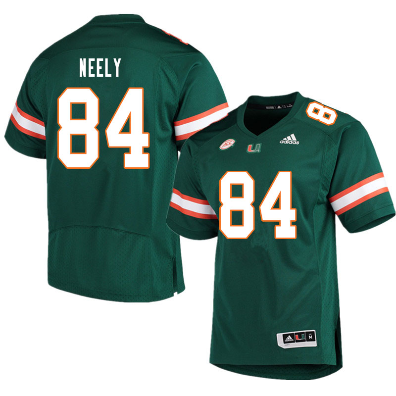 Men #84 Josh Neely Miami Hurricanes College Football Jerseys Sale-Green